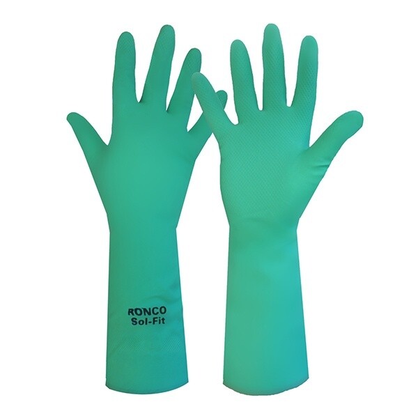 Unlined Nitrile Reusable Gloves Green Small (12pk)